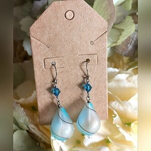 NWOT Blue Glass Earrings